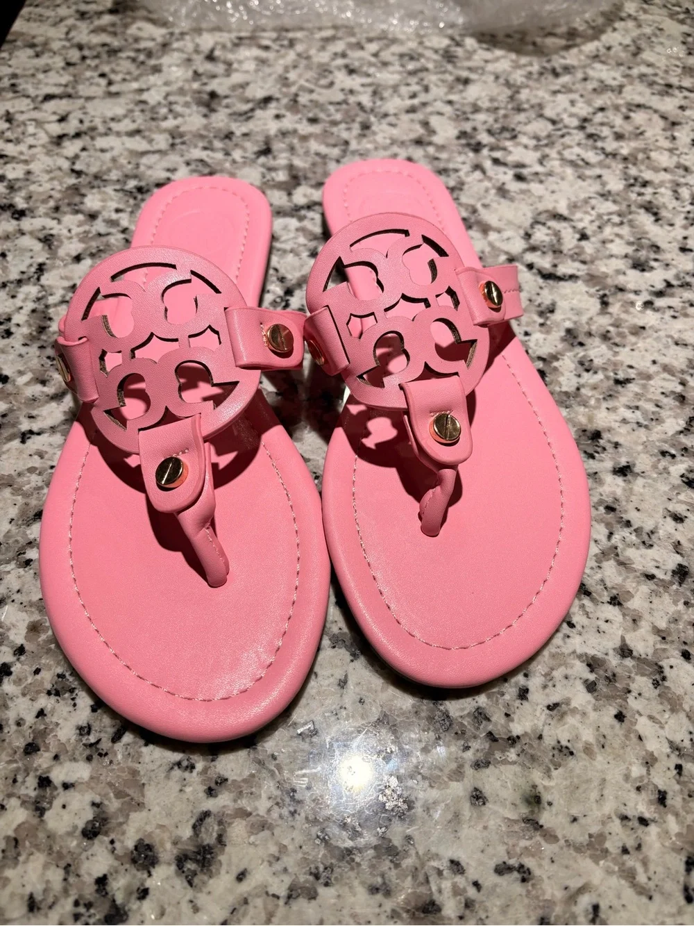 Tory Burch Pink Leather Thong Sandals